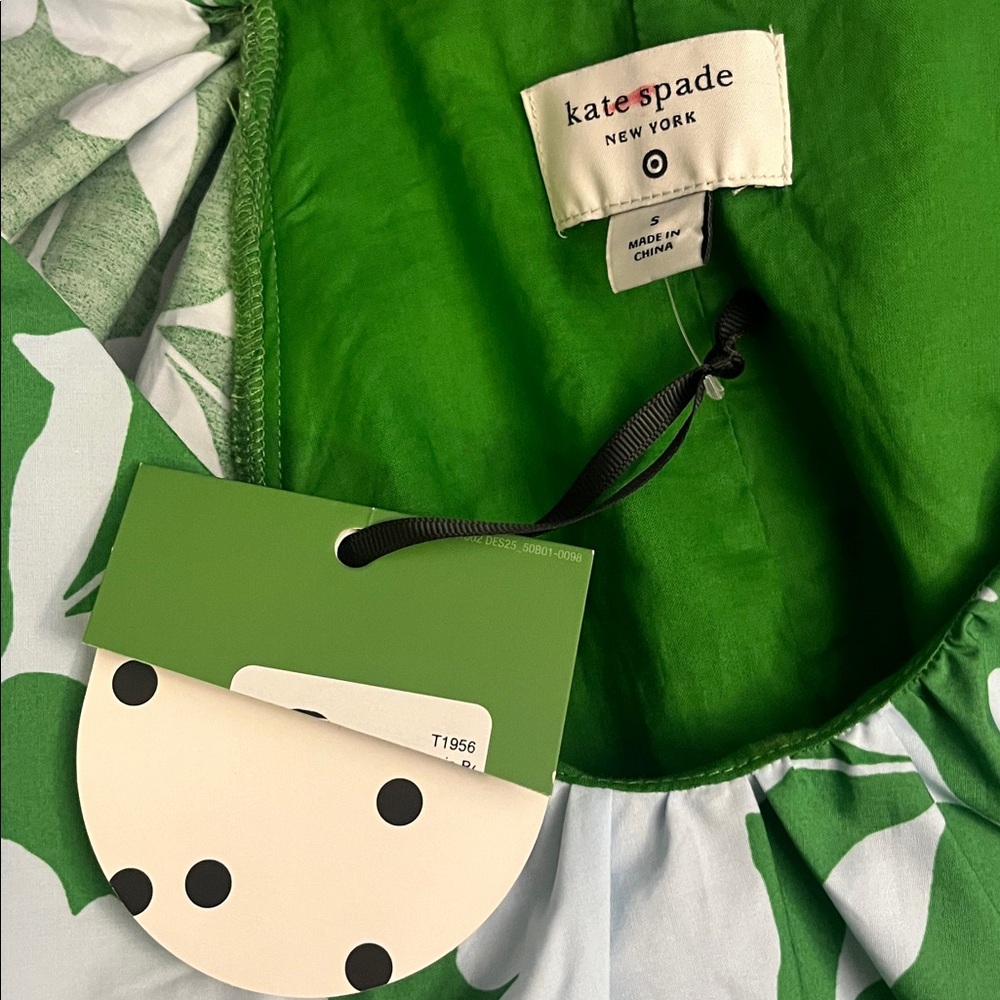 NWT Kate Spade New York x Target Poplin Long Sleeve Green Mini Dress Size Small - Picture 15 of 16